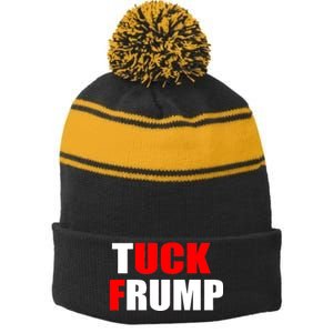 Tuck Frump Anti Trump Stripe Pom Pom Beanie