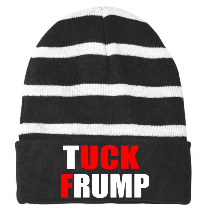 Tuck Frump Anti Trump Striped Beanie with Solid Band