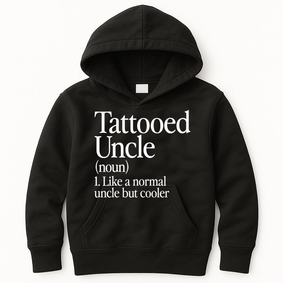 Tattooed Uncle Definition Tattoo Retro Aesthetic Family Kids Hoodie