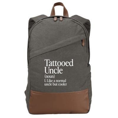 Tattooed Uncle Definition Tattoo Retro Aesthetic Family Cotton Canvas Backpack