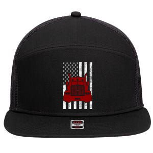 American Trucker USA Flag 7 Panel Mesh Trucker Snapback Hat