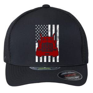 American Trucker USA Flag Flexfit Unipanel Trucker Cap