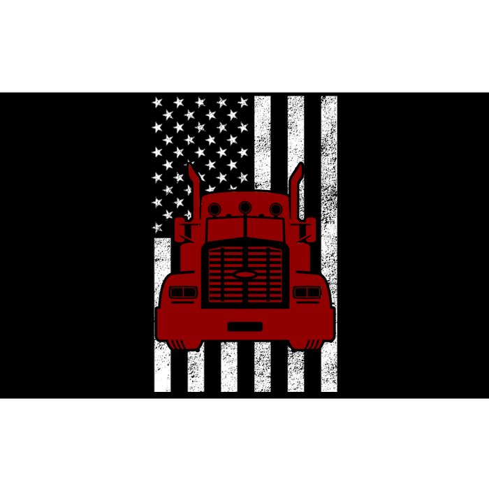 American Trucker USA Flag Bumper Sticker