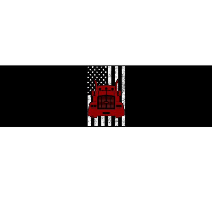 American Trucker USA Flag Bumper Sticker