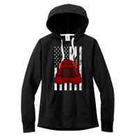 American Trucker USA Flag Women's Fleece Hoodie