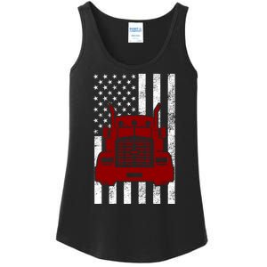 American Trucker USA Flag Ladies Essential Tank