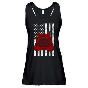 American Trucker USA Flag Ladies Essential Flowy Tank