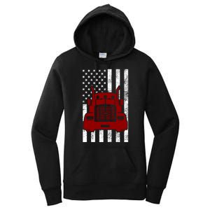 American Trucker USA Flag Women's Pullover Hoodie