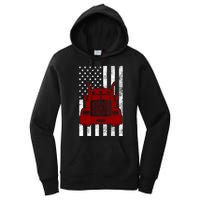 American Trucker USA Flag Women's Pullover Hoodie