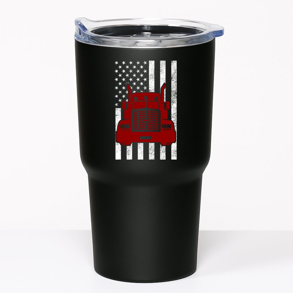 American Trucker USA Flag Tumbler