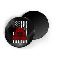 American Trucker USA Flag Magnet