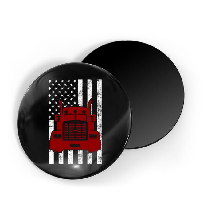 American Trucker USA Flag Magnet