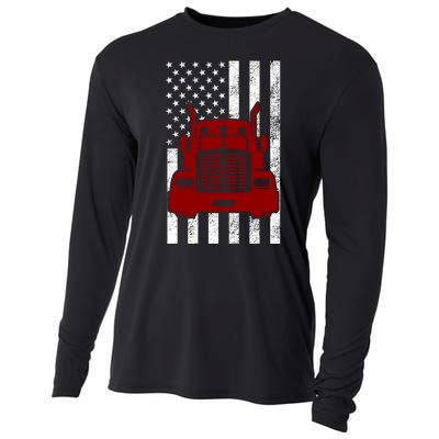 American Trucker USA Flag Cooling Performance Long Sleeve Crew