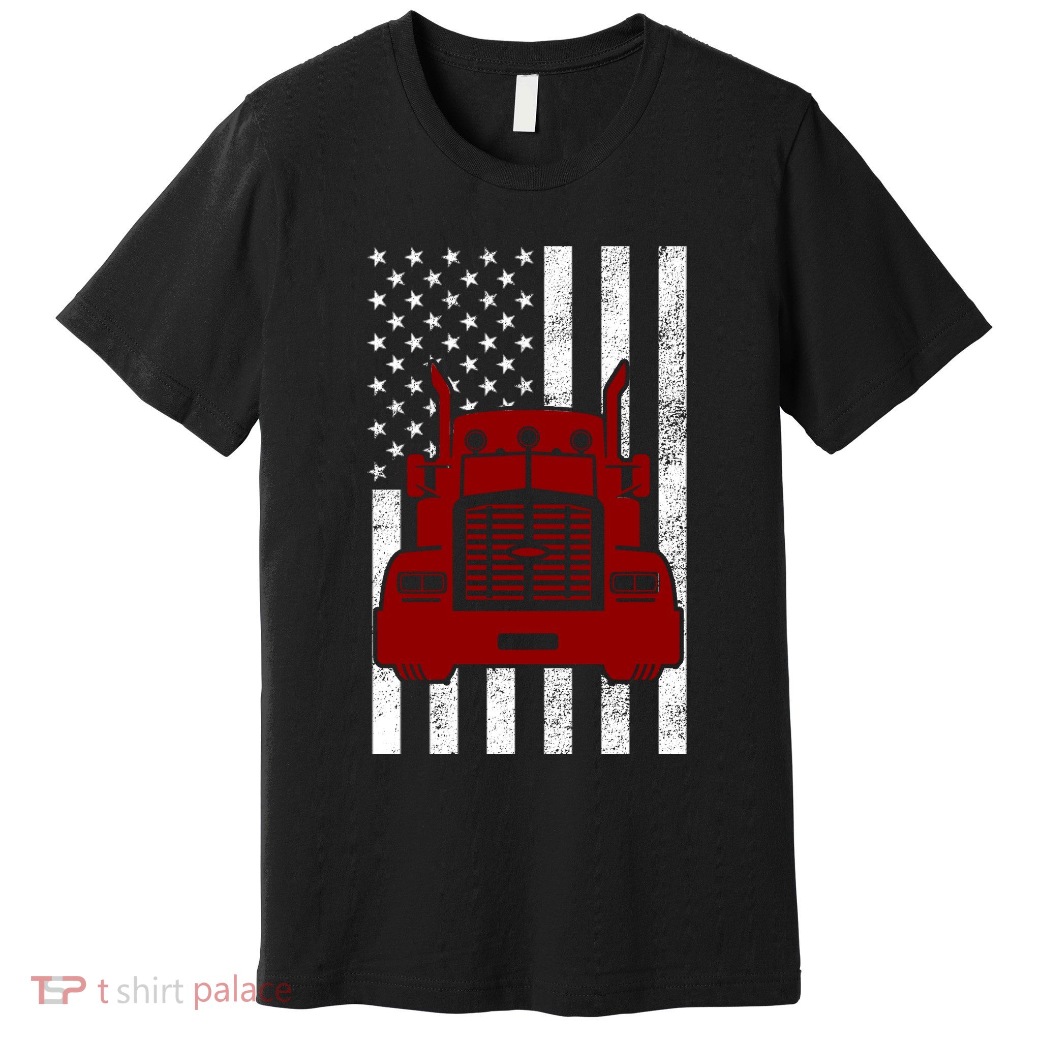 American Trucker USA Flag Premium T-Shirt
