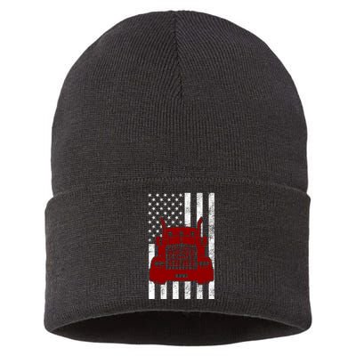 American Trucker USA Flag Sustainable Knit Beanie