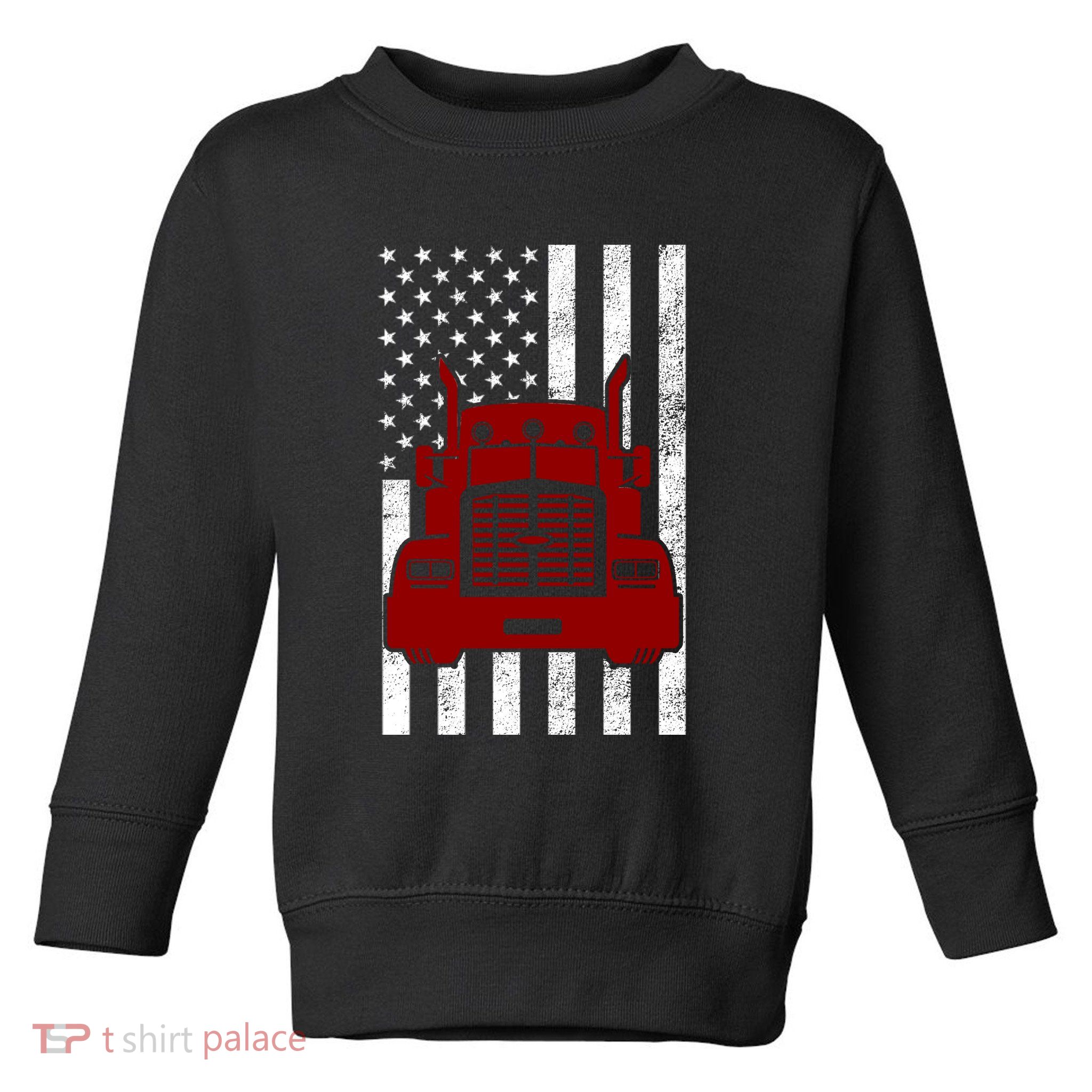 American Trucker USA Flag Toddler Sweatshirt