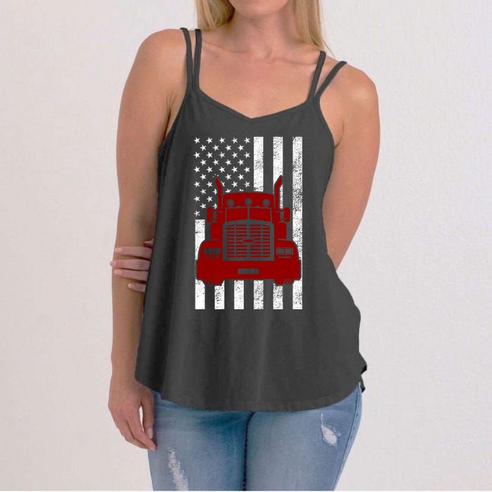 American Trucker USA Flag Women's Strappy Tank