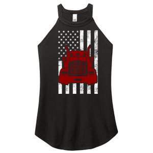 American Trucker USA Flag Women's Perfect Tri Rocker Tank