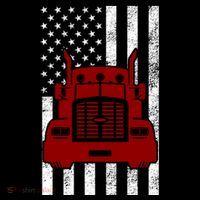 American Trucker USA Flag Women's V-Neck T-Shirt