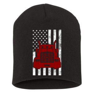 American Trucker USA Flag Short Acrylic Beanie