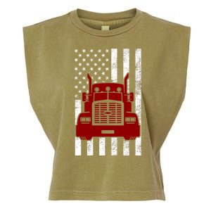 American Trucker USA Flag Garment-Dyed Women's Muscle Tee