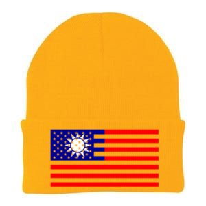 Taiwan Usa Flag Taiwanese American Citizen Nationality Gift Knit Cap Winter Beanie