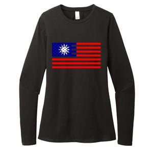 Taiwan Usa Flag Taiwanese American Citizen Nationality Gift Womens CVC Long Sleeve Shirt