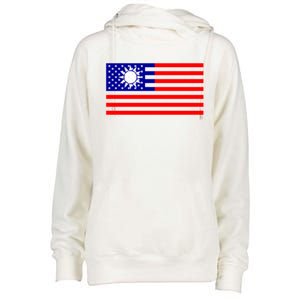 Taiwan Usa Flag Taiwanese American Citizen Nationality Gift Womens Funnel Neck Pullover Hood