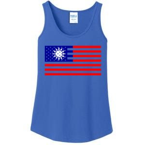 Taiwan Usa Flag Taiwanese American Citizen Nationality Gift Ladies Essential Tank