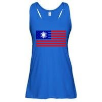 Taiwan Usa Flag Taiwanese American Citizen Nationality Gift Ladies Essential Flowy Tank