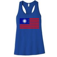 Taiwan Usa Flag Taiwanese American Citizen Nationality Gift Women's Racerback Tank