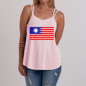 Taiwan Usa Flag Taiwanese American Citizen Nationality Gift Women's Strappy Tank