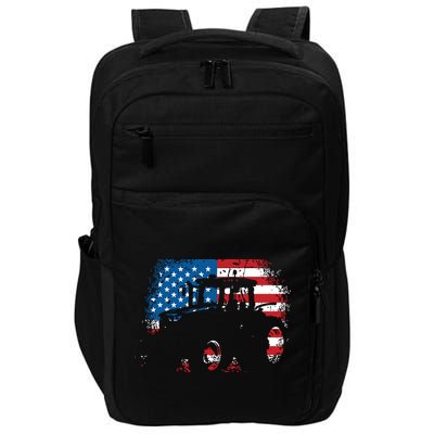 Tractor USA Flag Design For Patriotic Farmer Impact Tech Backpack