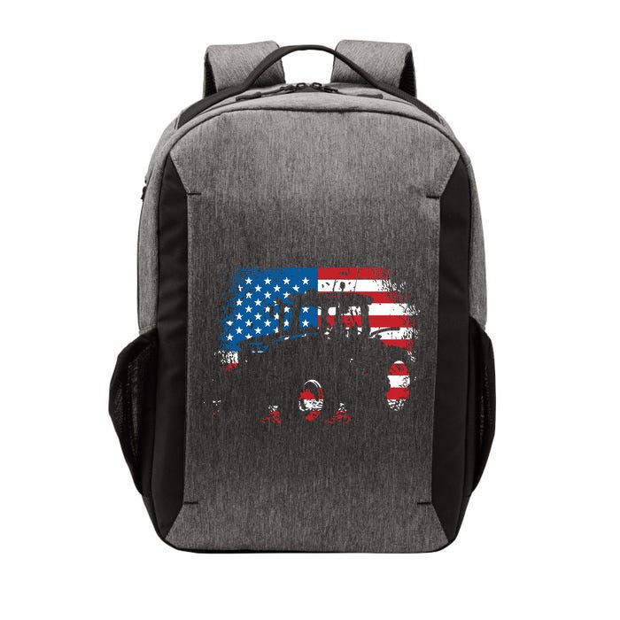 Tractor USA Flag Design For Patriotic Farmer Vector Backpack