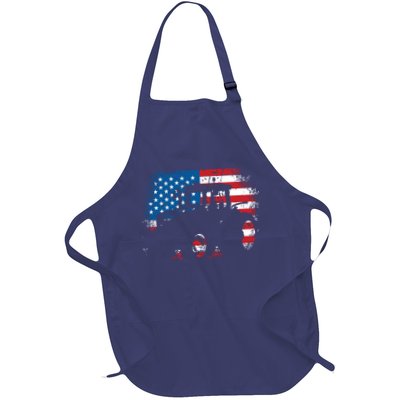 Tractor USA Flag Design For Patriotic Farmer Apron