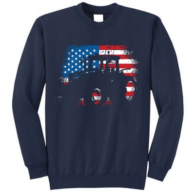 Tractor USA Flag Design For Patriotic Farmer Sweatshirt