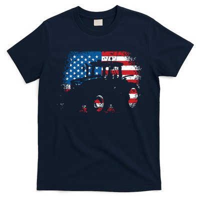 Tractor USA Flag Design For Patriotic Farmer T-Shirt