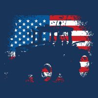 Tractor USA Flag Design For Patriotic Farmer Button