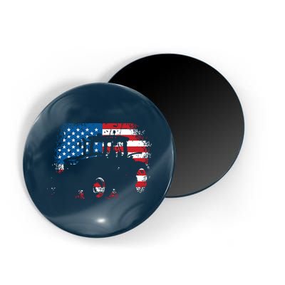 Tractor USA Flag Design For Patriotic Farmer Magnet
