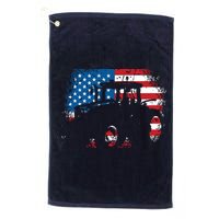 Tractor USA Flag Design For Patriotic Farmer Golf Towel