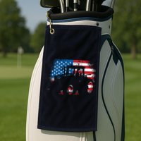 Tractor USA Flag Design For Patriotic Farmer Golf Towel