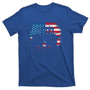 Tractor USA Flag Design For Patriotic Farmer T-Shirt