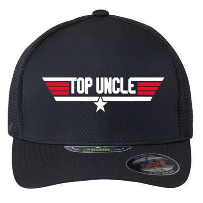 Top Uncle Funny Uncle 80s Father's Day Gift Flexfit Unipanel Trucker Cap