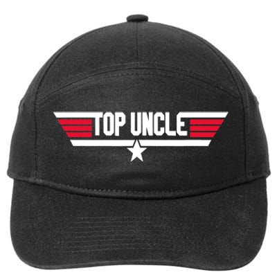 Top Uncle Funny Uncle 80s Father's Day Gift 7-Panel Snapback Hat