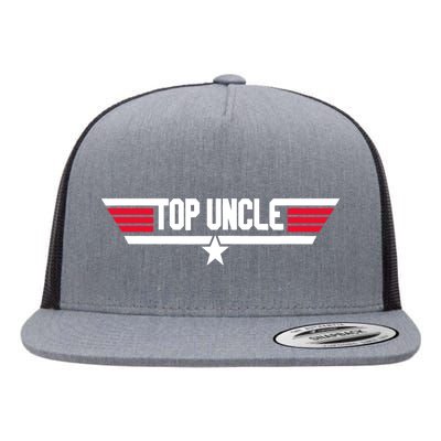 Top Uncle Funny Uncle 80s Father's Day Gift Flat Bill Trucker Hat