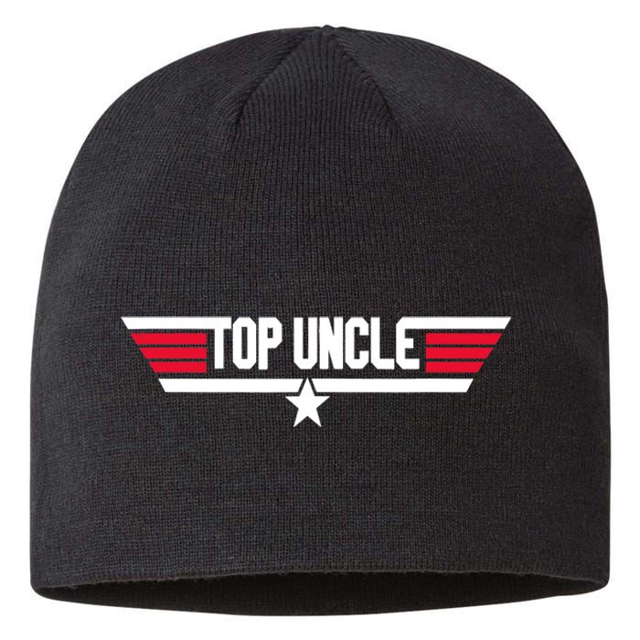 Top Uncle Funny Uncle 80s Father's Day Gift Sustainable Beanie