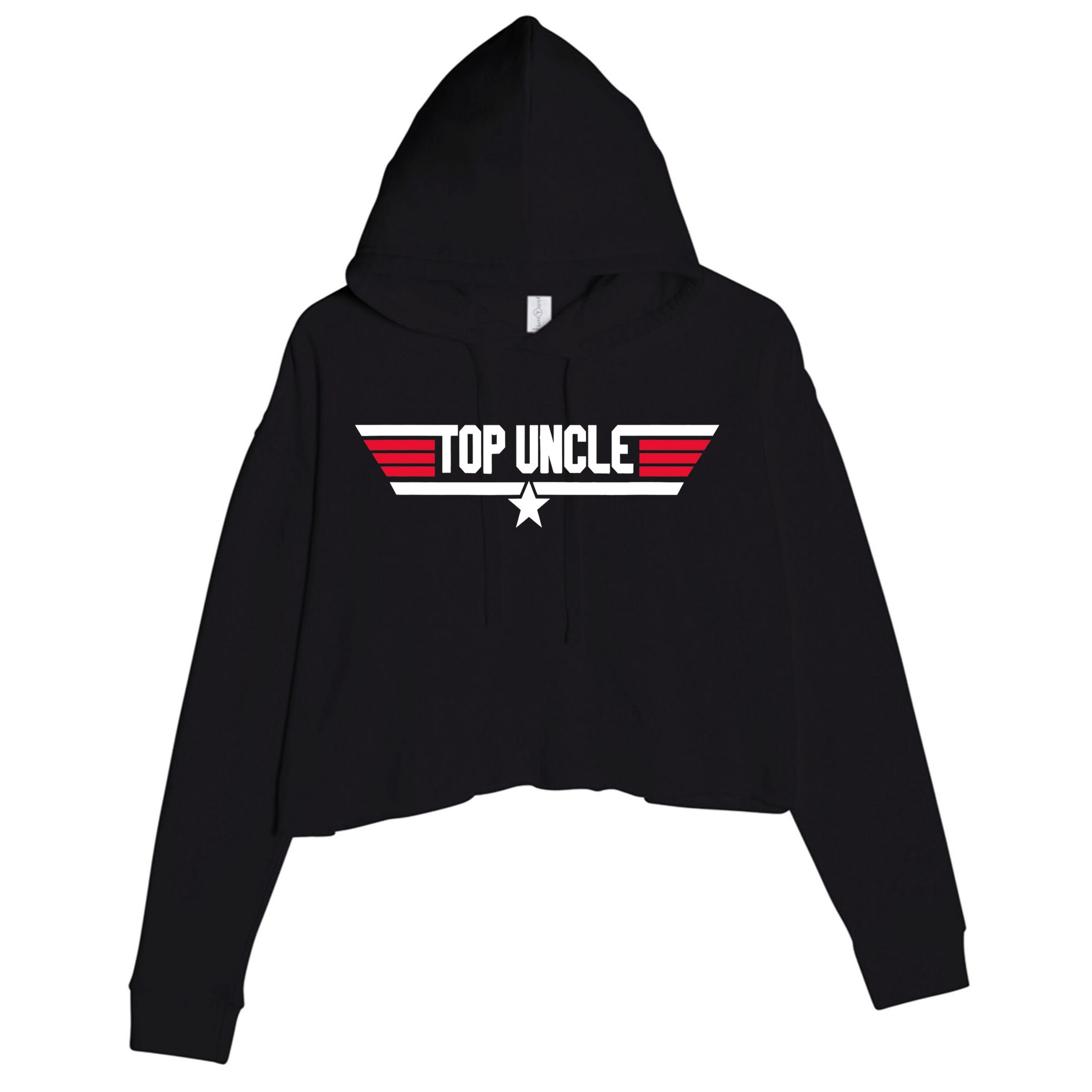 Top Uncle Funny Uncle 80s Father's Day Gift Crop Fleece Hoodie