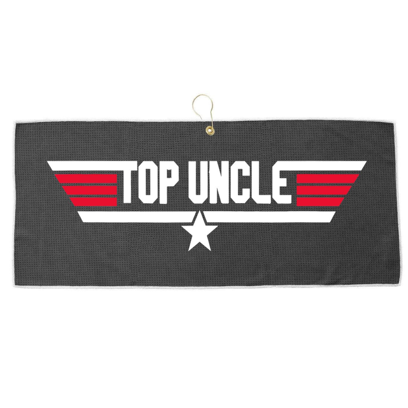 Top Uncle Funny Uncle 80s Father's Day Gift Large Microfiber Waffle Golf Towel