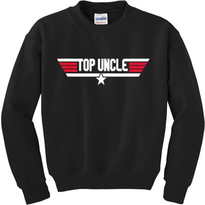 Top Uncle Funny Uncle 80s Father's Day Gift Kids Sweatshirt