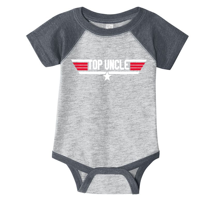 Top Uncle Funny Uncle 80s Father's Day Gift Infant Baby Jersey Bodysuit